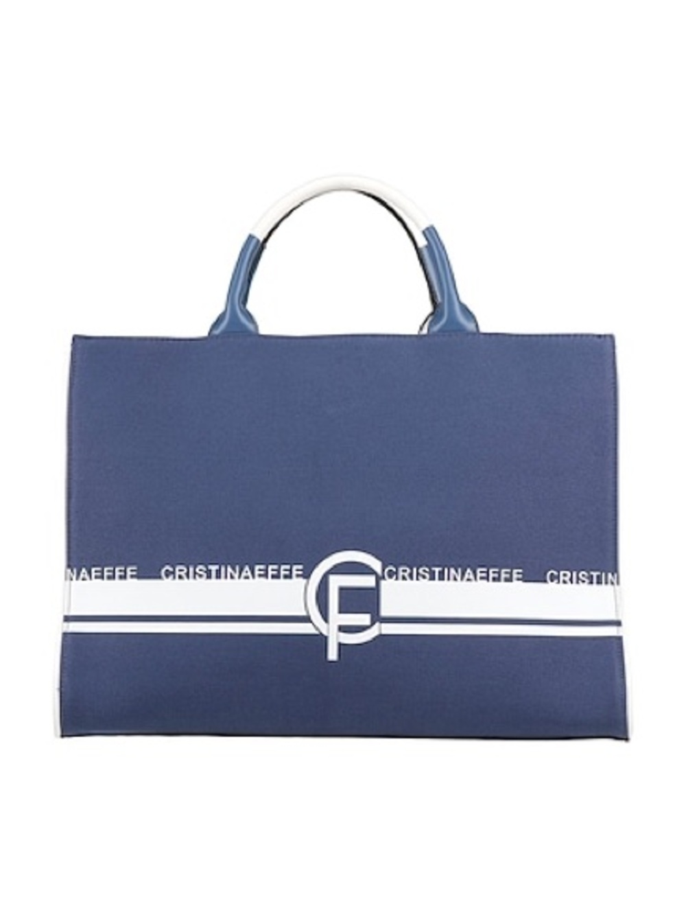 New Cristinaeffe Marilyn Navy White Colorblock Tote Bag Large Travel